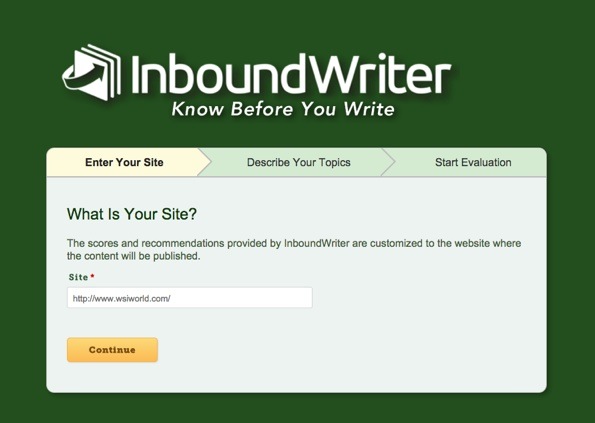 Screenshot of Inbound Writer website.