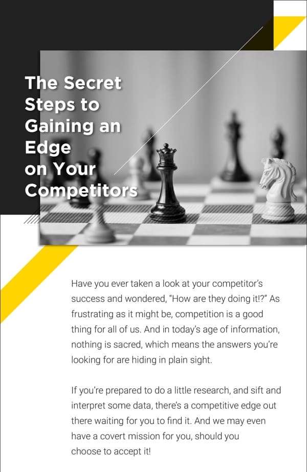 Screenshot of infographic titled, "Gaining an Edge on Your Competitors."